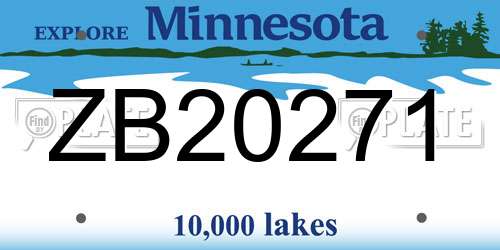 ZB20271 Minnesota License Plate