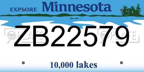 ZB22579 Minnesota License Plate