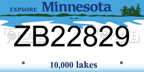 ZB22829 Minnesota License Plate