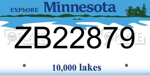 ZB22879 Minnesota License Plate