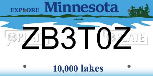ZB3T0Z Minnesota License Plate