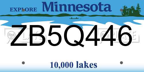 ZB5Q446 Minnesota License Plate