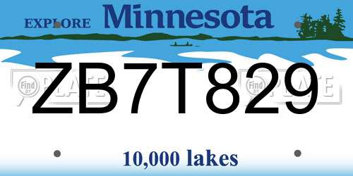 ZB7T829 Minnesota License Plate