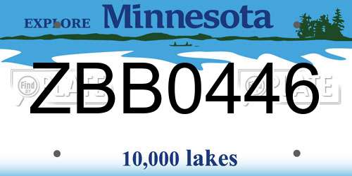 ZBB0446 Minnesota License Plate