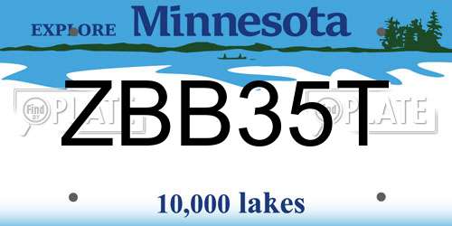 ZBB35T Minnesota License Plate