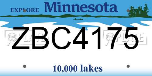 ZBC4175 Minnesota License Plate