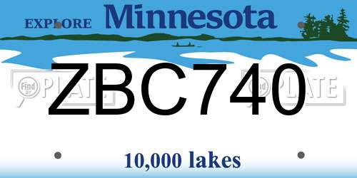ZBC740 Minnesota License Plate