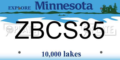 ZBCS35 Minnesota License Plate