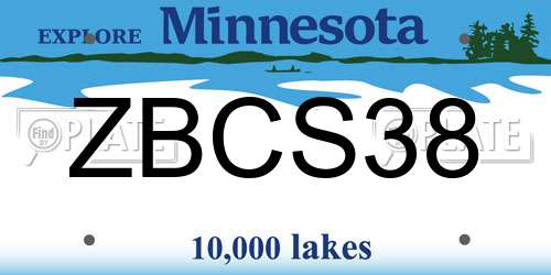 ZBCS38 Minnesota License Plate