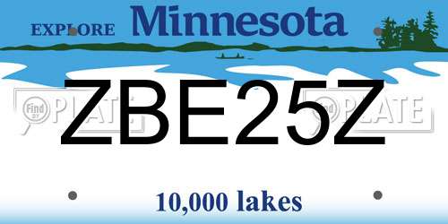 ZBE25Z Minnesota License Plate