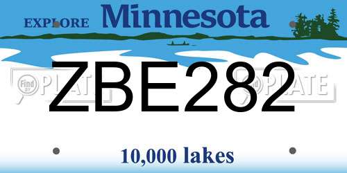 ZBE282 Minnesota License Plate