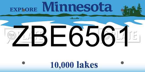 ZBE6561 Minnesota License Plate