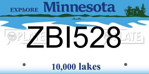 ZBI528 Minnesota License Plate