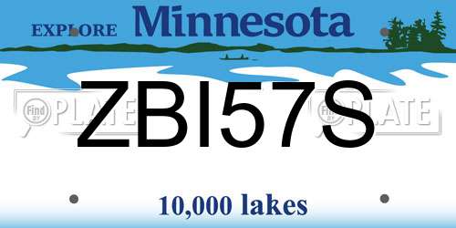 ZBI57S Minnesota License Plate