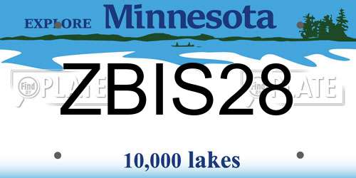 ZBIS28 Minnesota License Plate