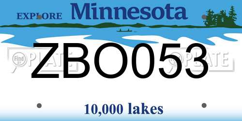 ZBO053 Minnesota License Plate
