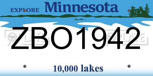 ZBO1942 Minnesota License Plate