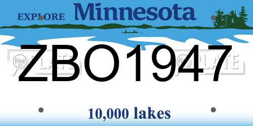 ZBO1947 Minnesota License Plate