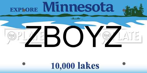 ZBOYZ Minnesota License Plate