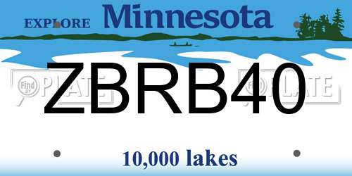 ZBRB40 Minnesota License Plate