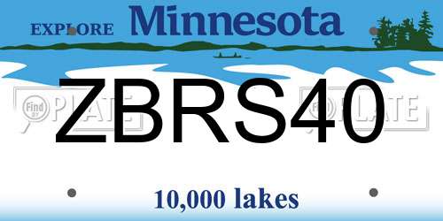 ZBRS40 Minnesota License Plate