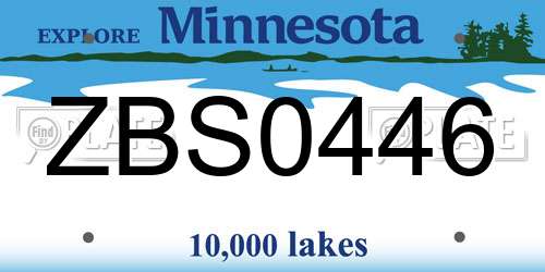 ZBS0446 Minnesota License Plate