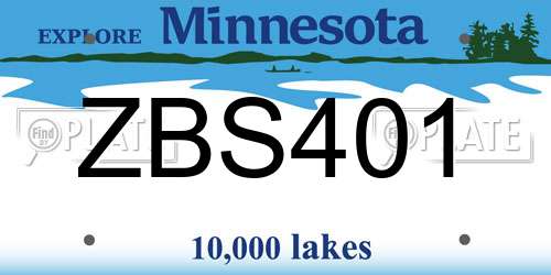 ZBS401 Minnesota License Plate