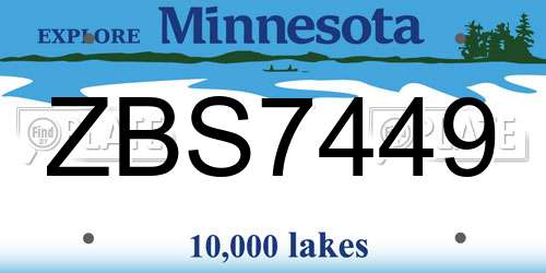 ZBS7449 Minnesota License Plate