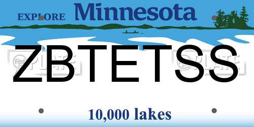 ZBTETSS Minnesota License Plate