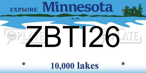 ZBTI26 Minnesota License Plate