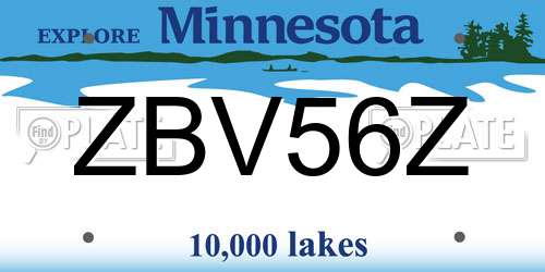ZBV56Z Minnesota License Plate