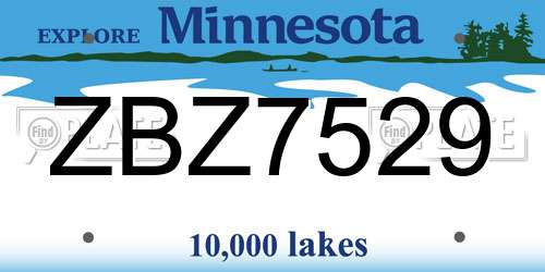 ZBZ7529 Minnesota License Plate