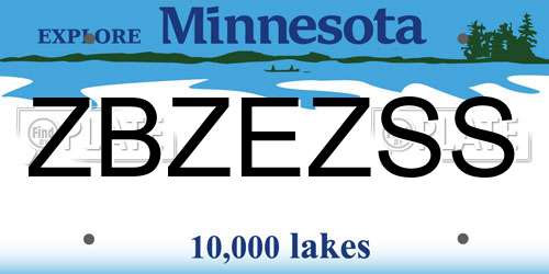 ZBZEZSS Minnesota License Plate