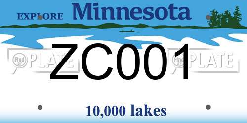 ZC001 Minnesota License Plate