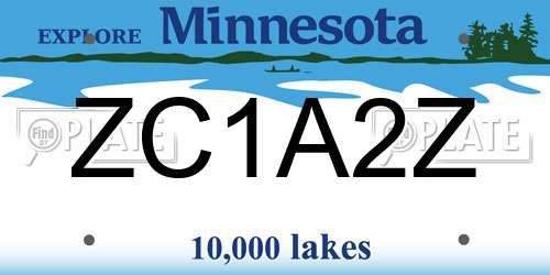 ZC1A2Z Minnesota License Plate