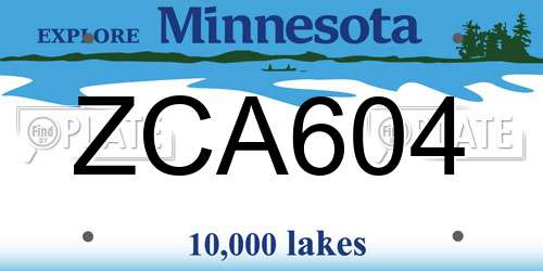 ZCA604 Minnesota License Plate