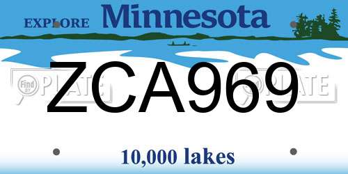 ZCA969 Minnesota License Plate