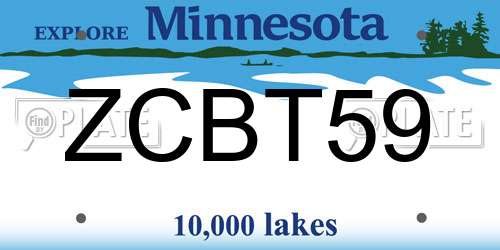 ZCBT59 Minnesota License Plate