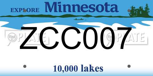 ZCC007 Minnesota License Plate