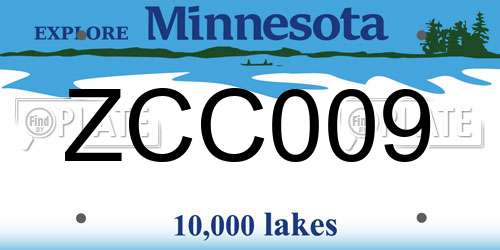 ZCC009 Minnesota License Plate