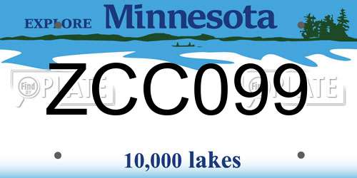 ZCC099 Minnesota License Plate