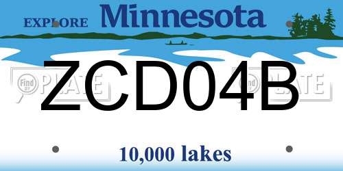 ZCD04B Minnesota License Plate