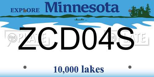 ZCD04S Minnesota License Plate
