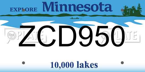 ZCD950 Minnesota License Plate