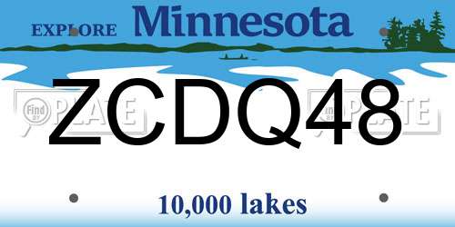 ZCDQ48 Minnesota License Plate