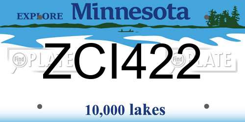 ZCI422 Minnesota License Plate