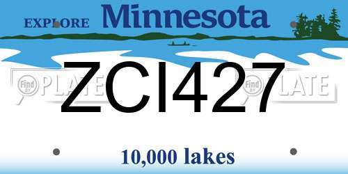 ZCI427 Minnesota License Plate
