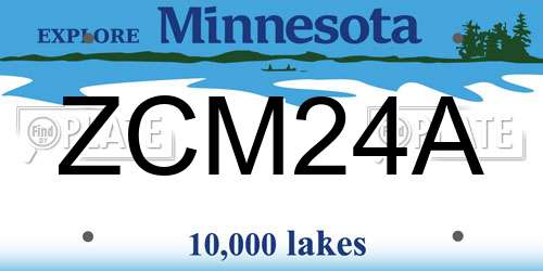 ZCM24A Minnesota License Plate