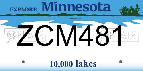 ZCM481 Minnesota License Plate