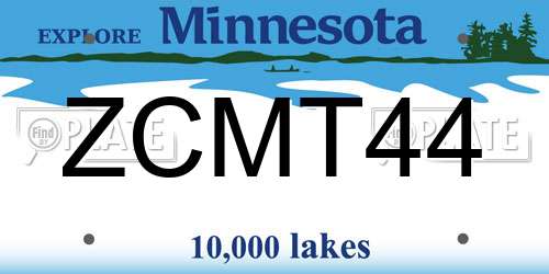 ZCMT44 Minnesota License Plate